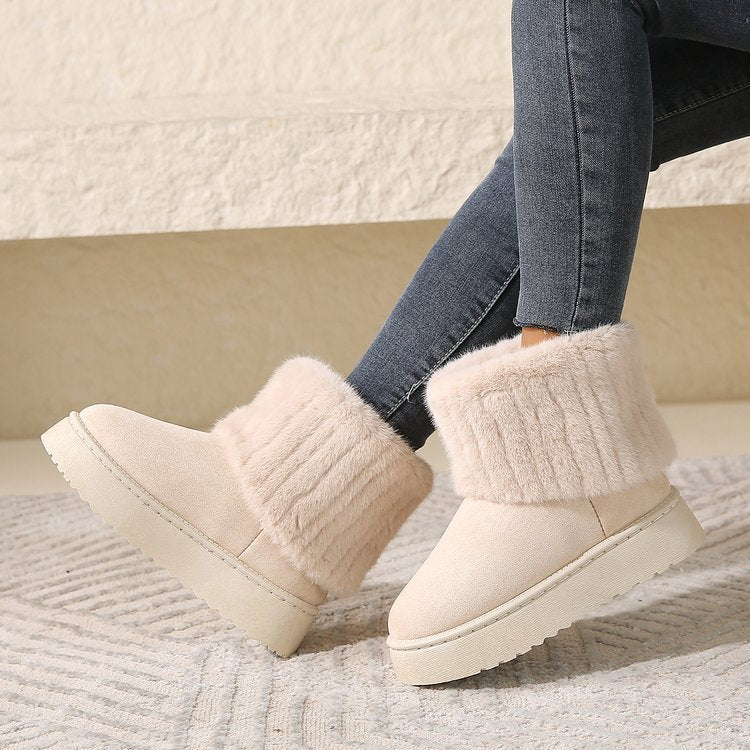 Magdalena | Damskie wsuwane buty z futerkiem