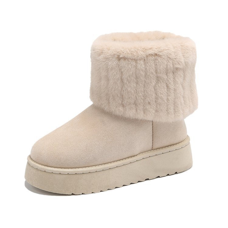 Magdalena | Damskie wsuwane buty z futerkiem