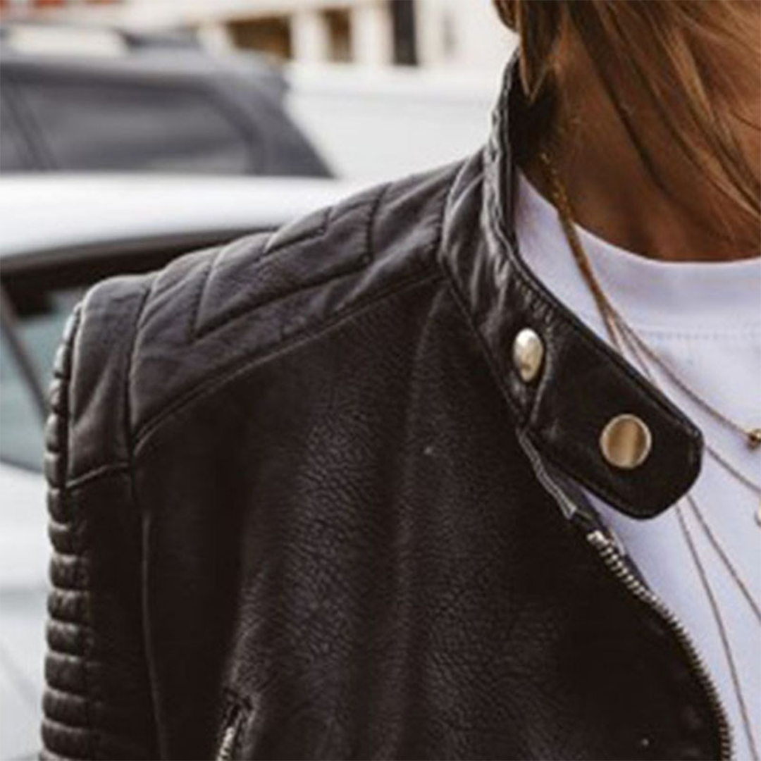 Emilia | Damska casualowa kurtka w stylu biker na zamek
