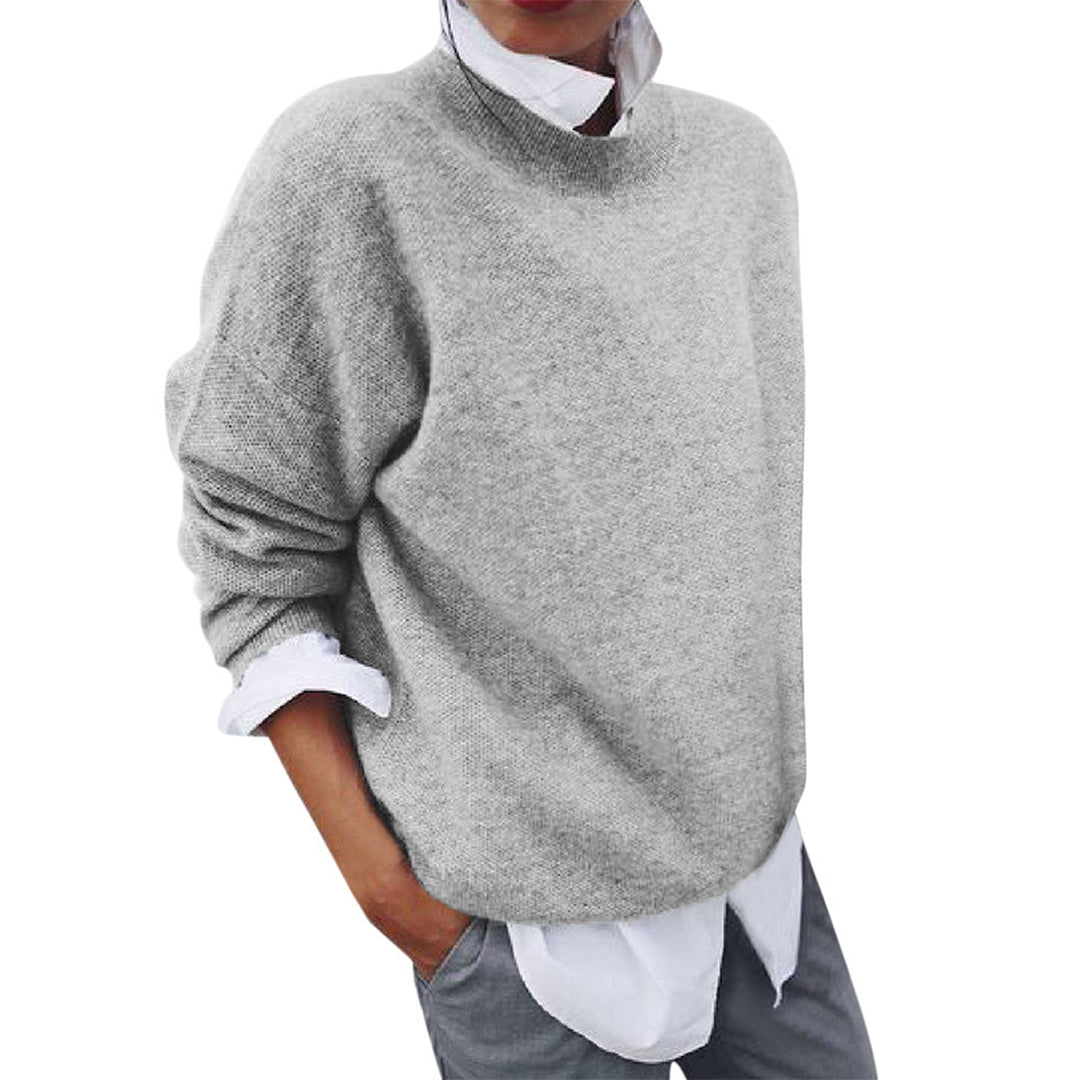 Monika | Damski Sweter w Luźnym Fitterze z Golfem