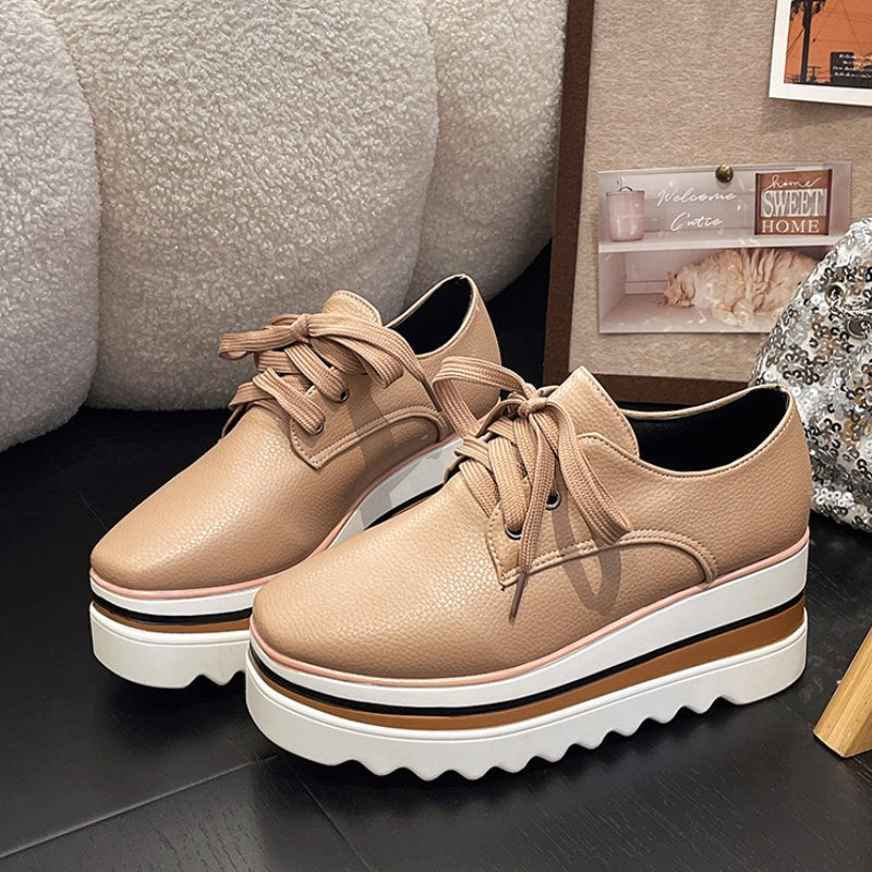 Bogumiła | Szykowne Damskie Białe Sneakersy na Platformie