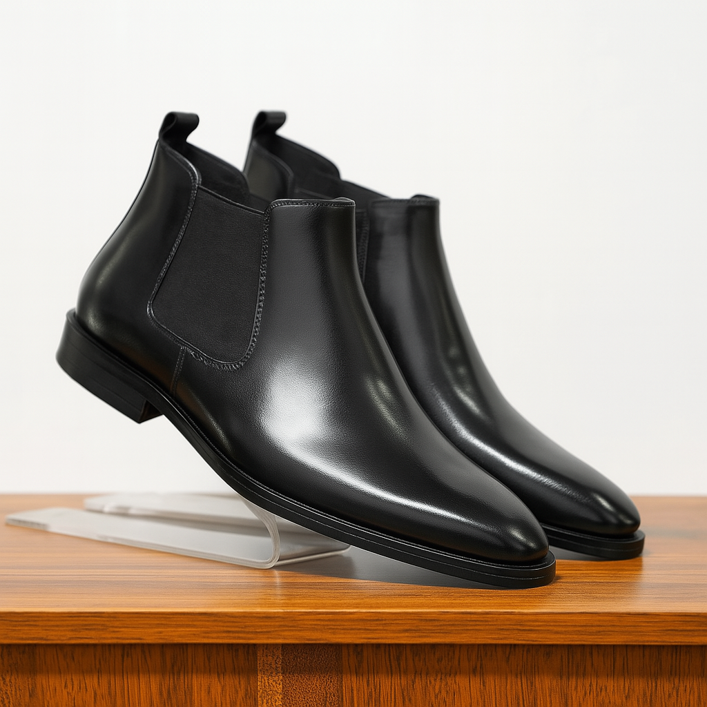 Damian | Męskie Skórzane Buty Slip-On
