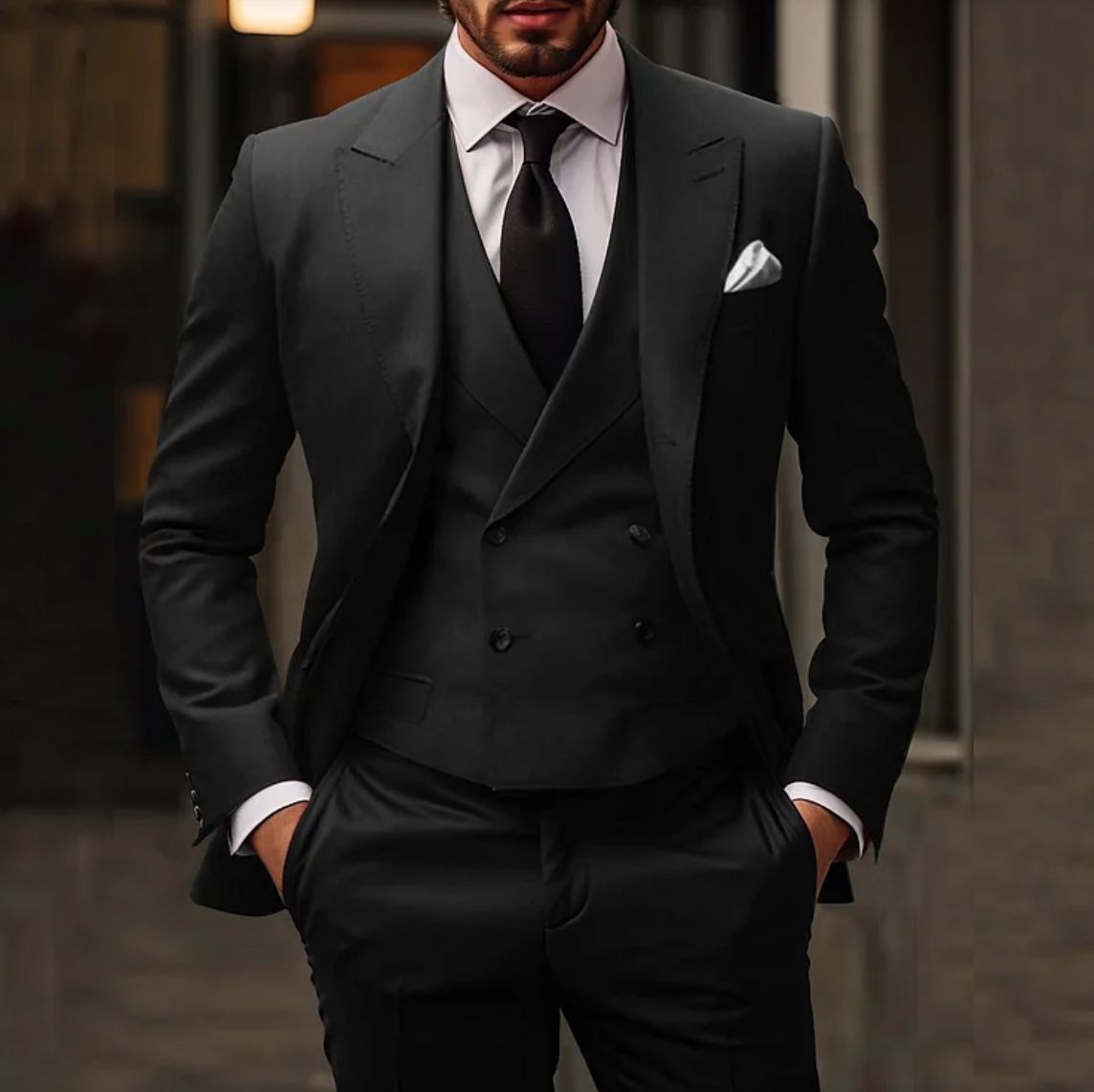 Bogdan | Klasyczny trzyczęściowy garnitur męski w fasonie slim fit