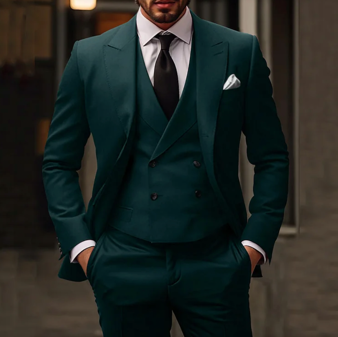Bogdan | Klasyczny trzyczęściowy garnitur męski w fasonie slim fit