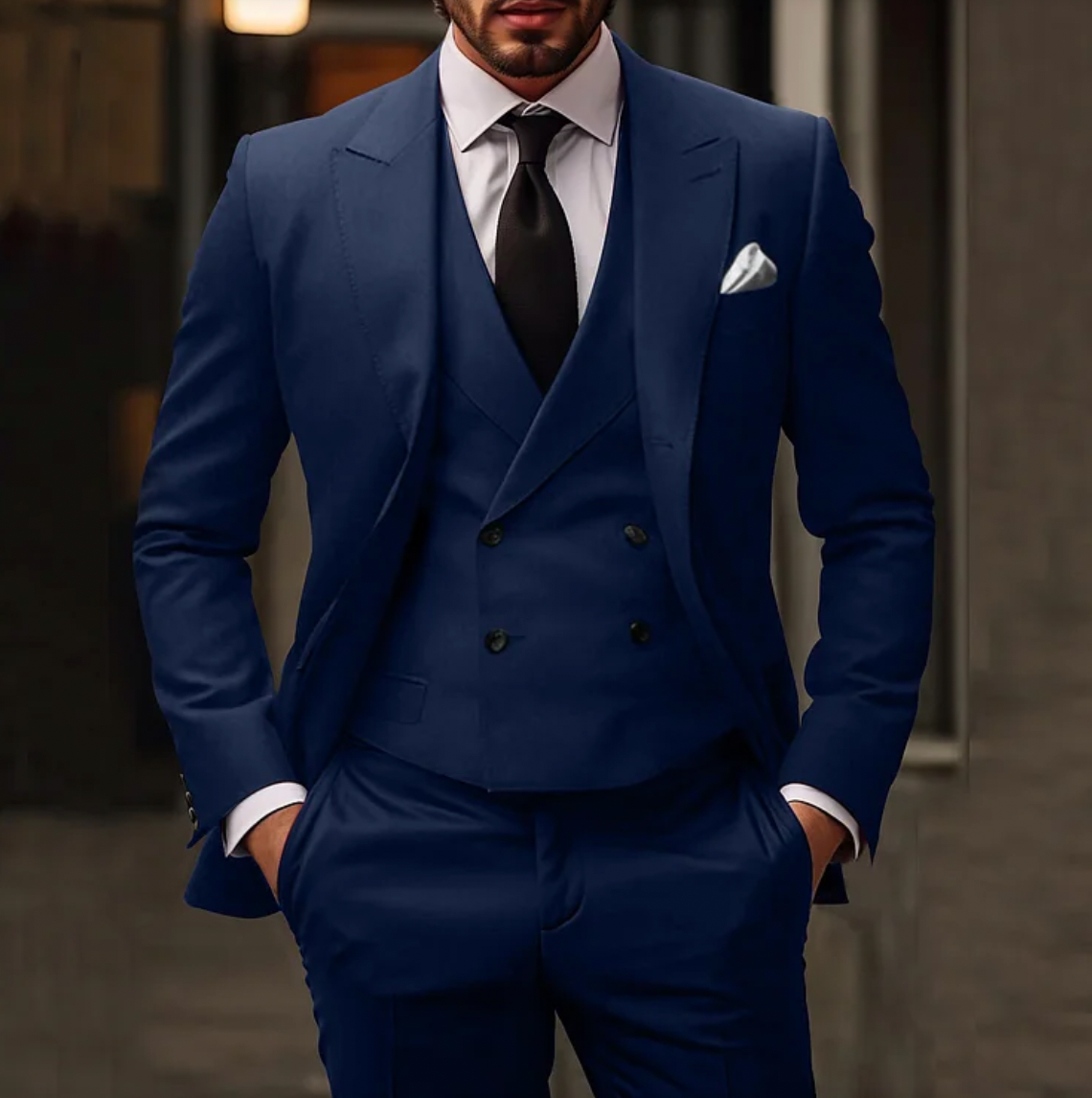 Bogdan | Klasyczny trzyczęściowy garnitur męski w fasonie slim fit