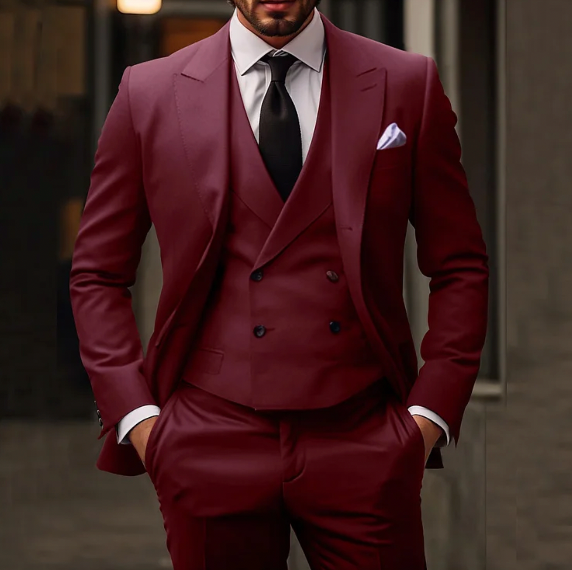 Bogdan | Klasyczny trzyczęściowy garnitur męski w fasonie slim fit