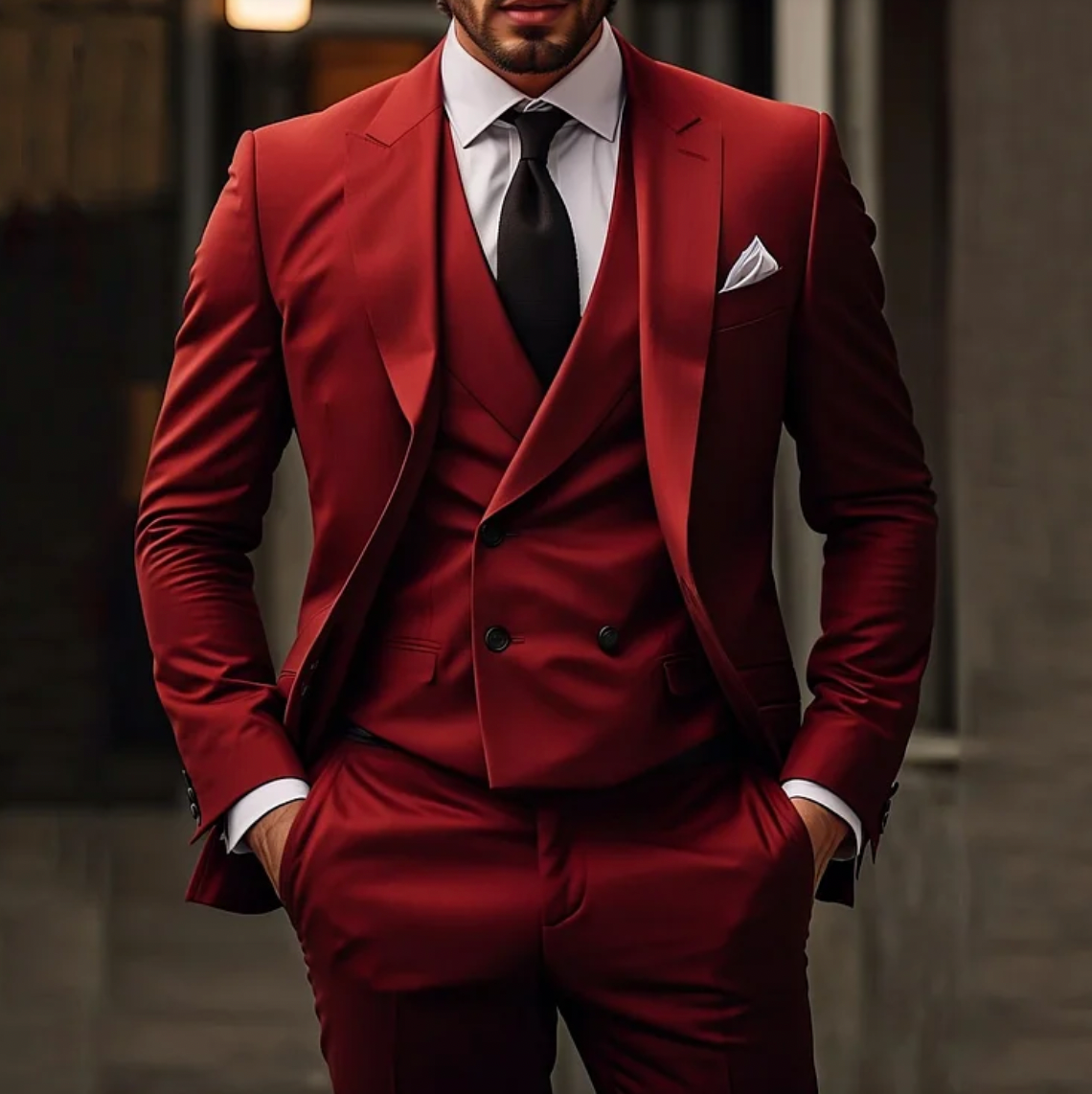 Bogdan | Klasyczny trzyczęściowy garnitur męski w fasonie slim fit