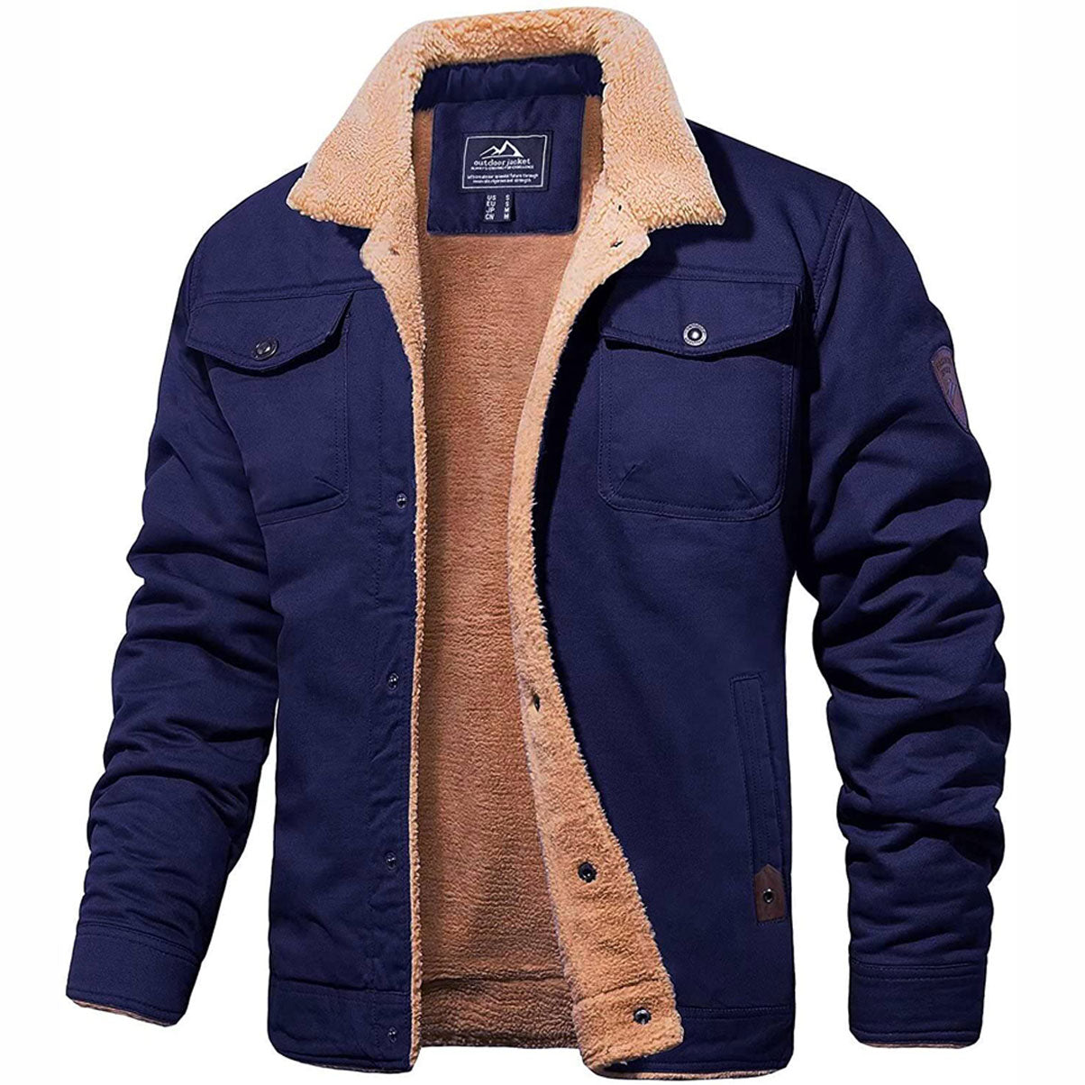 Zenon | Męska Kurtka Sherpa z Podszyciem Fleece