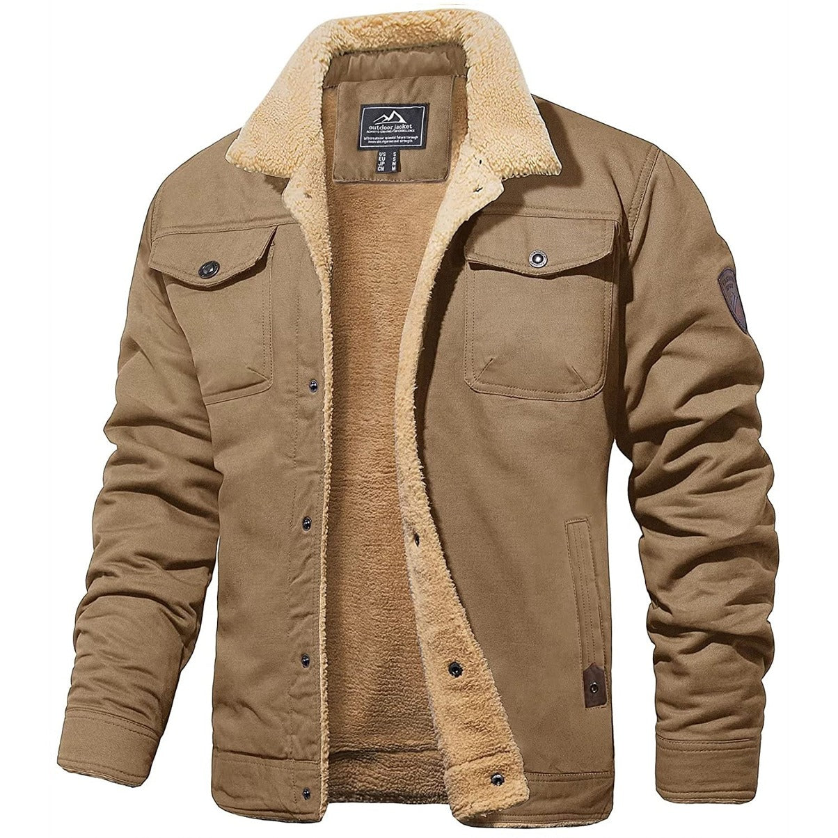 Zenon | Męska Kurtka Sherpa z Podszyciem Fleece