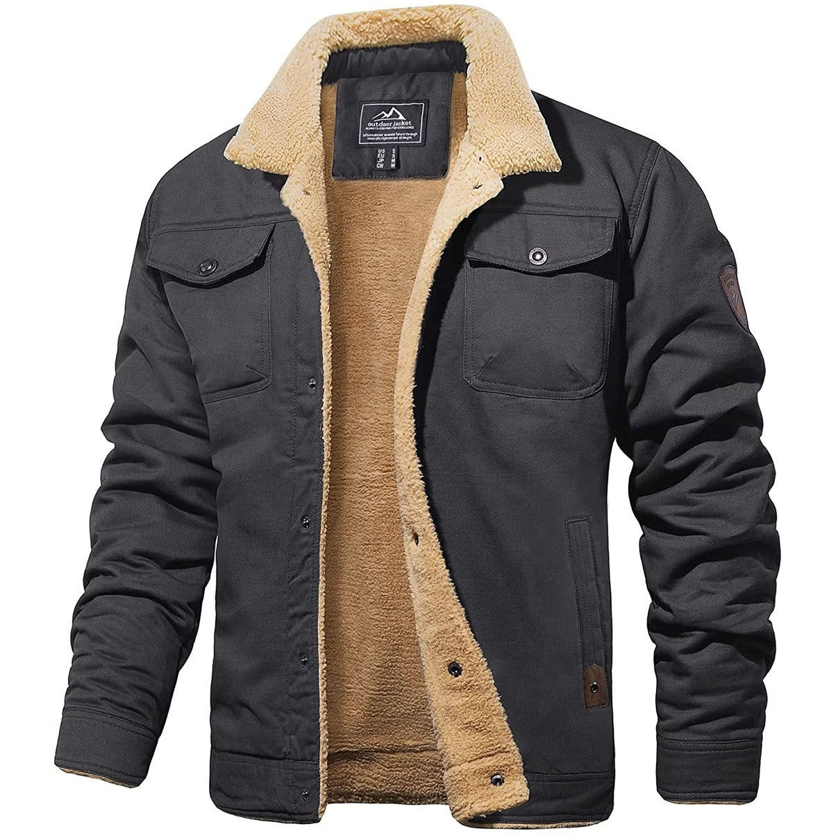 Zenon | Męska Kurtka Sherpa z Podszyciem Fleece
