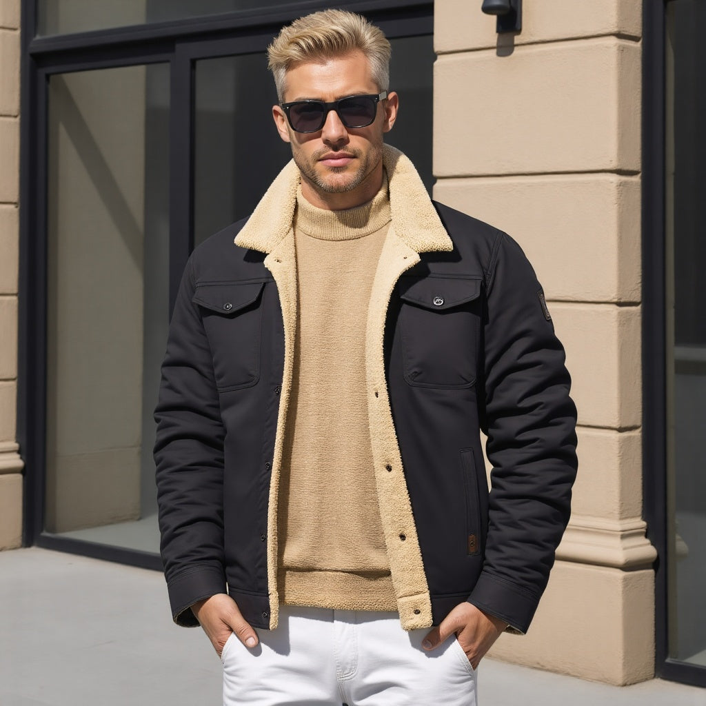 Zenon | Męska Kurtka Sherpa z Podszyciem Fleece