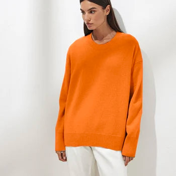 Dorota | Klasyczny damski sweter oversize z okrągłym dekoltem