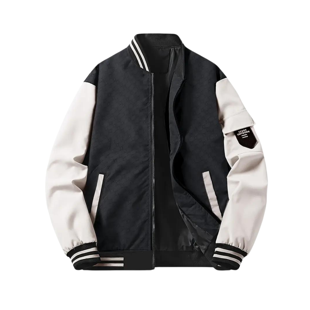 Wiktor | Męska Nowoczesna Kurtka Varsity z Zamkiem Bomber