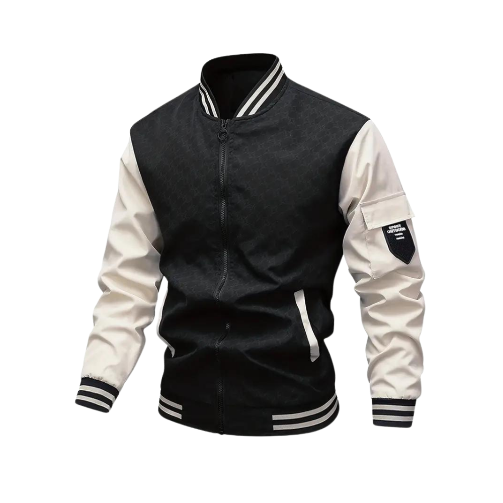Wiktor | Męska Nowoczesna Kurtka Varsity z Zamkiem Bomber