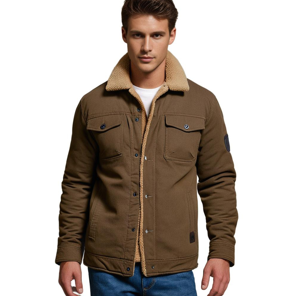 Zenon | Męska Kurtka Sherpa z Podszyciem Fleece