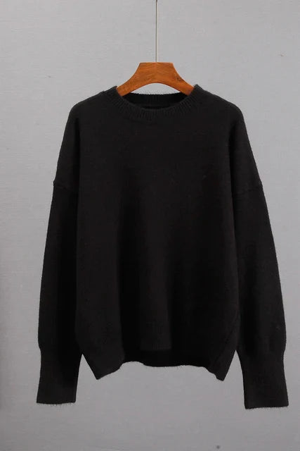 Dorota | Klasyczny damski sweter oversize z okrągłym dekoltem