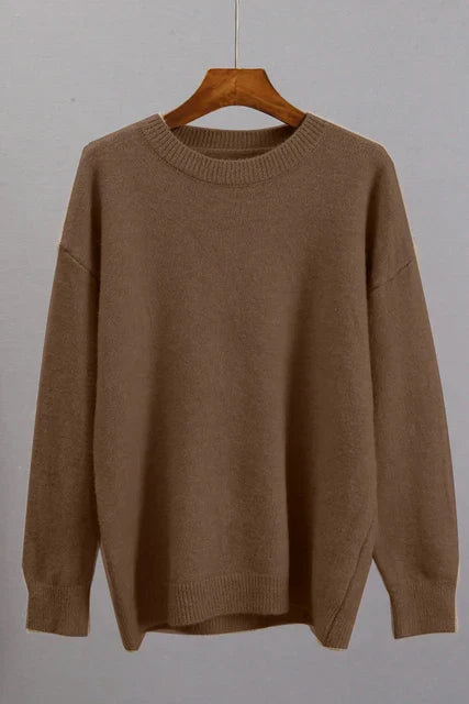 Dorota | Klasyczny damski sweter oversize z okrągłym dekoltem
