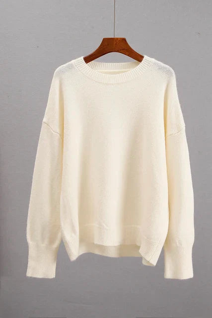 Dorota | Klasyczny damski sweter oversize z okrągłym dekoltem
