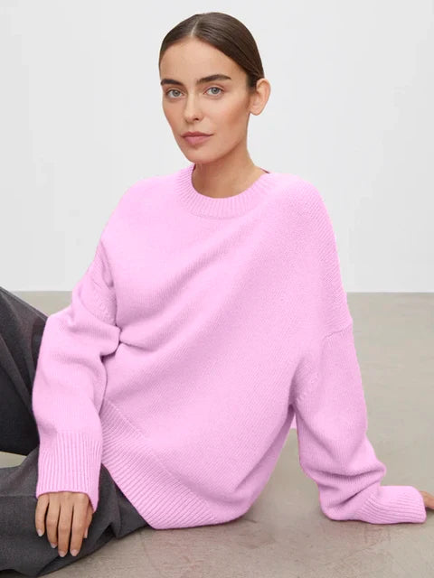 Dorota | Klasyczny damski sweter oversize z okrągłym dekoltem