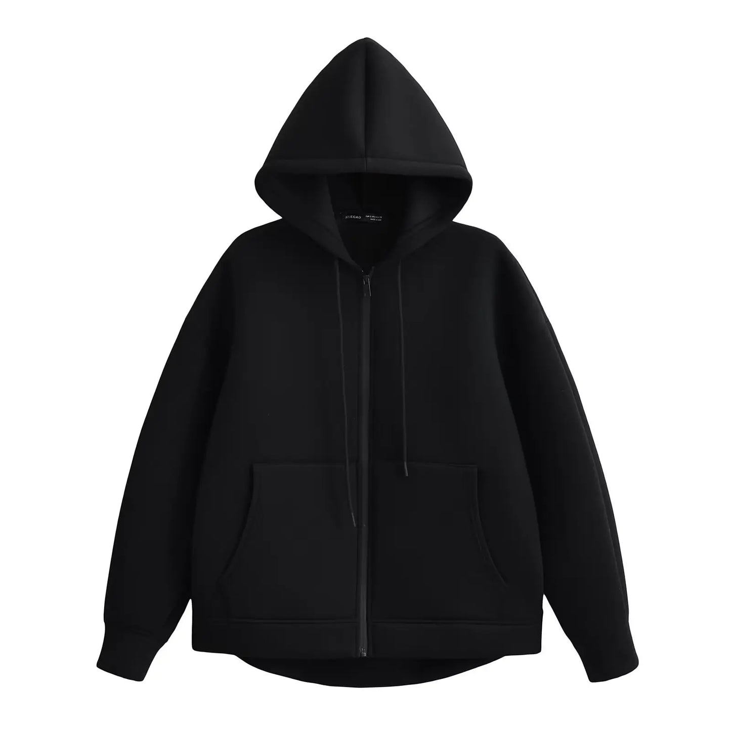 Weronika | Kobieta Oversized Przednia Kieszeń Zamek Bluzy z Kapturem