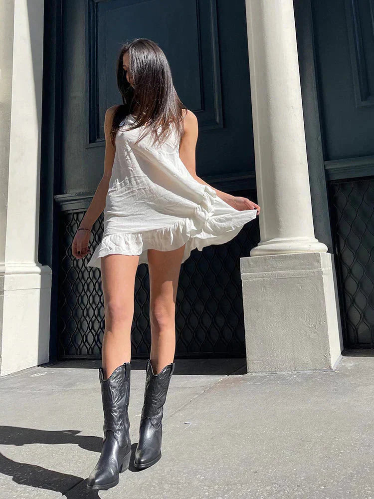 Małgorzata | Damskie Kowbojskie Buty na Obcasie w Stylu Western