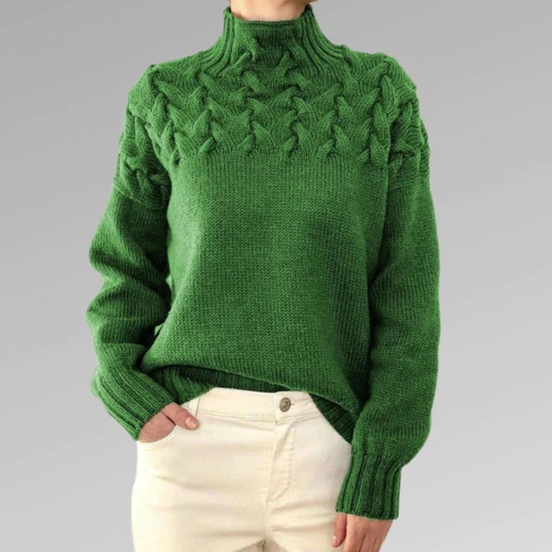 Lidia | Damski sweter z warkoczowym splotem