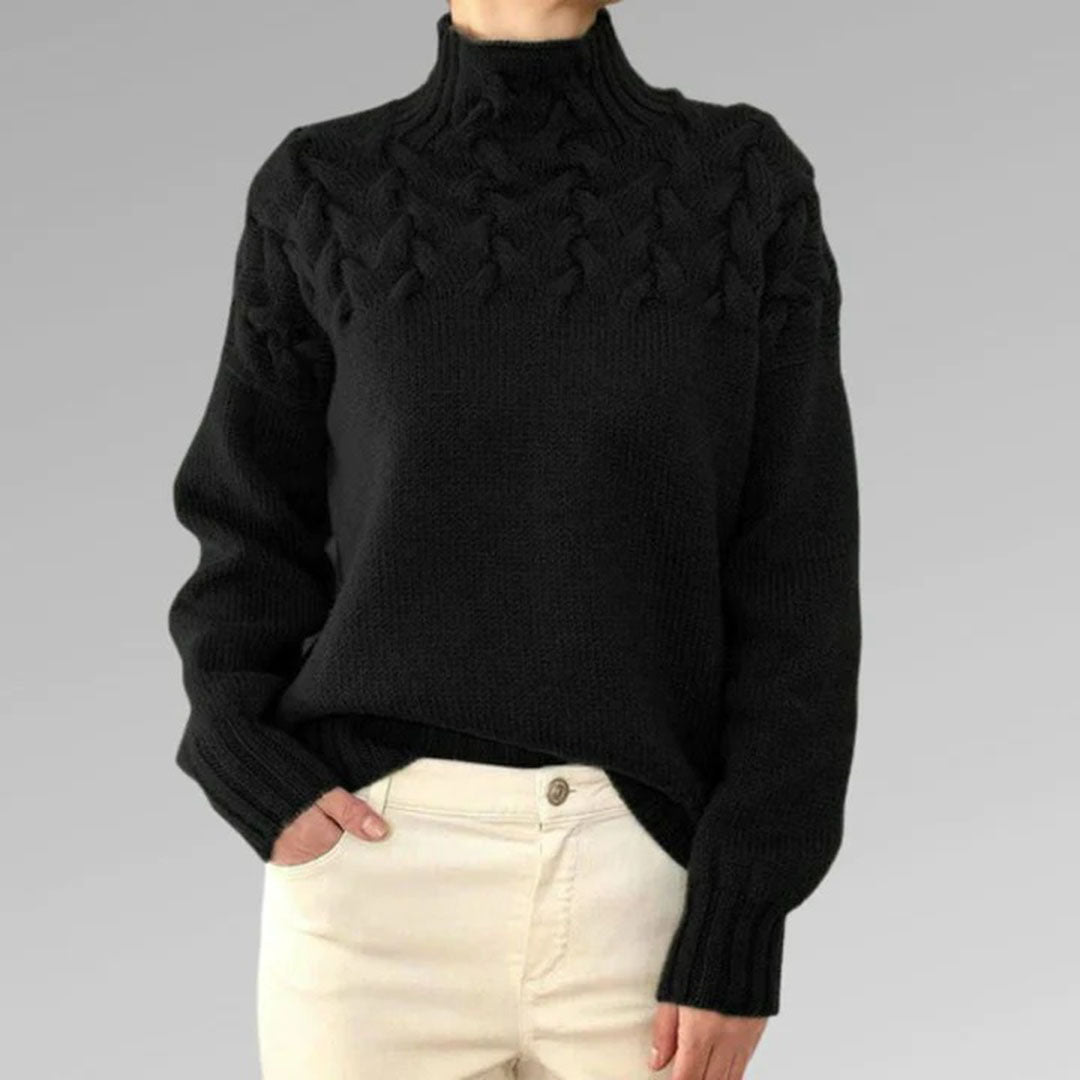Lidia | Damski sweter z warkoczowym splotem