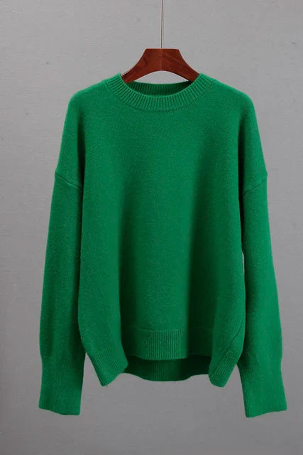 Dorota | Klasyczny damski sweter oversize z okrągłym dekoltem