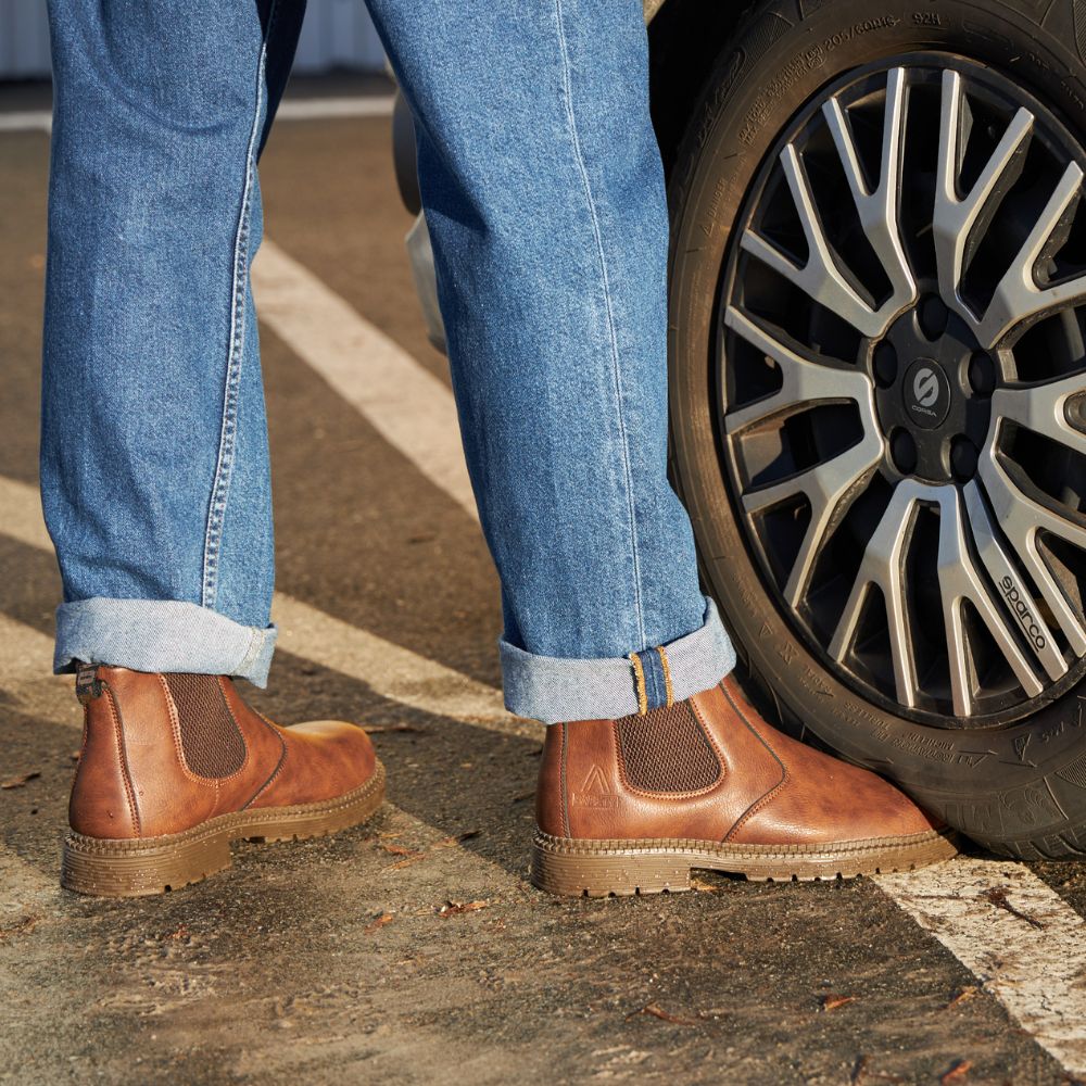Ludwik | Męskie modne botki Chelsea na slip-on