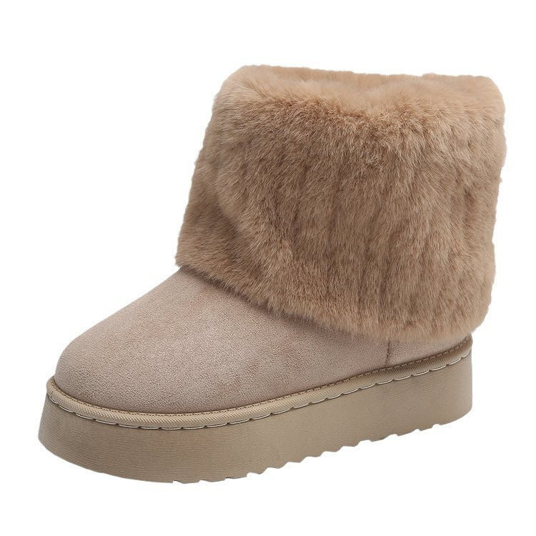 Magdalena | Damskie wsuwane buty z futerkiem