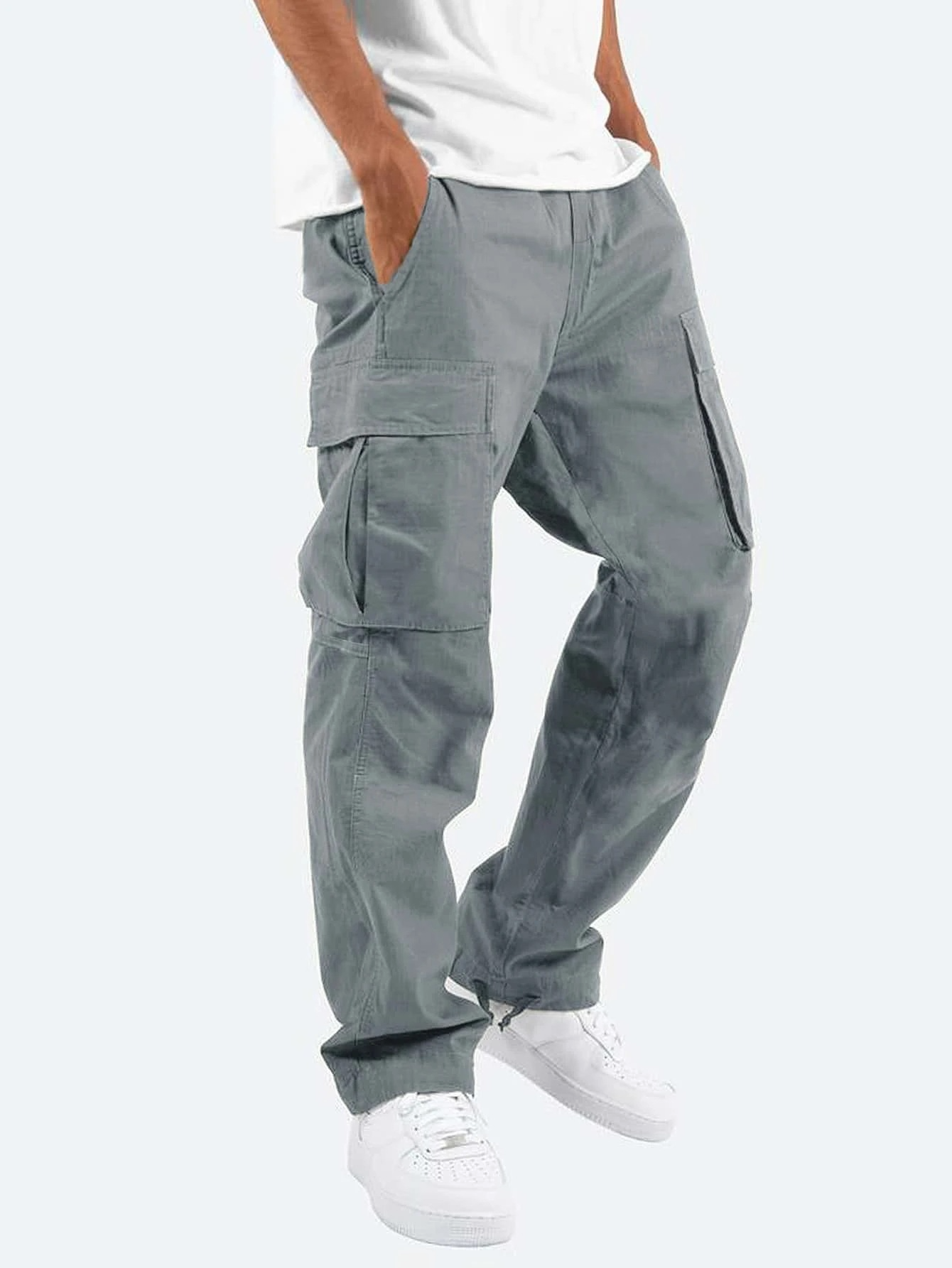 Ryszard | Męskie Spodnie Cargo z Kieszeniami Bocznymi w Kroju Relaxed Fit