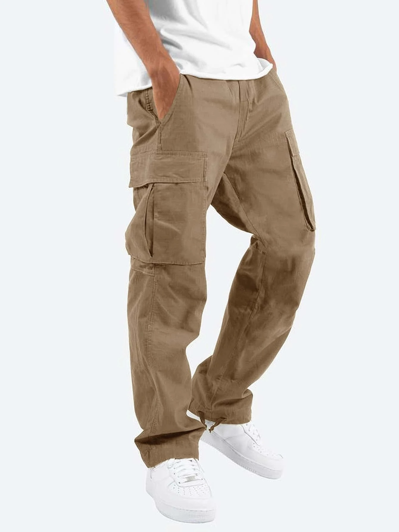 Ryszard | Męskie Spodnie Cargo z Kieszeniami Bocznymi w Kroju Relaxed Fit