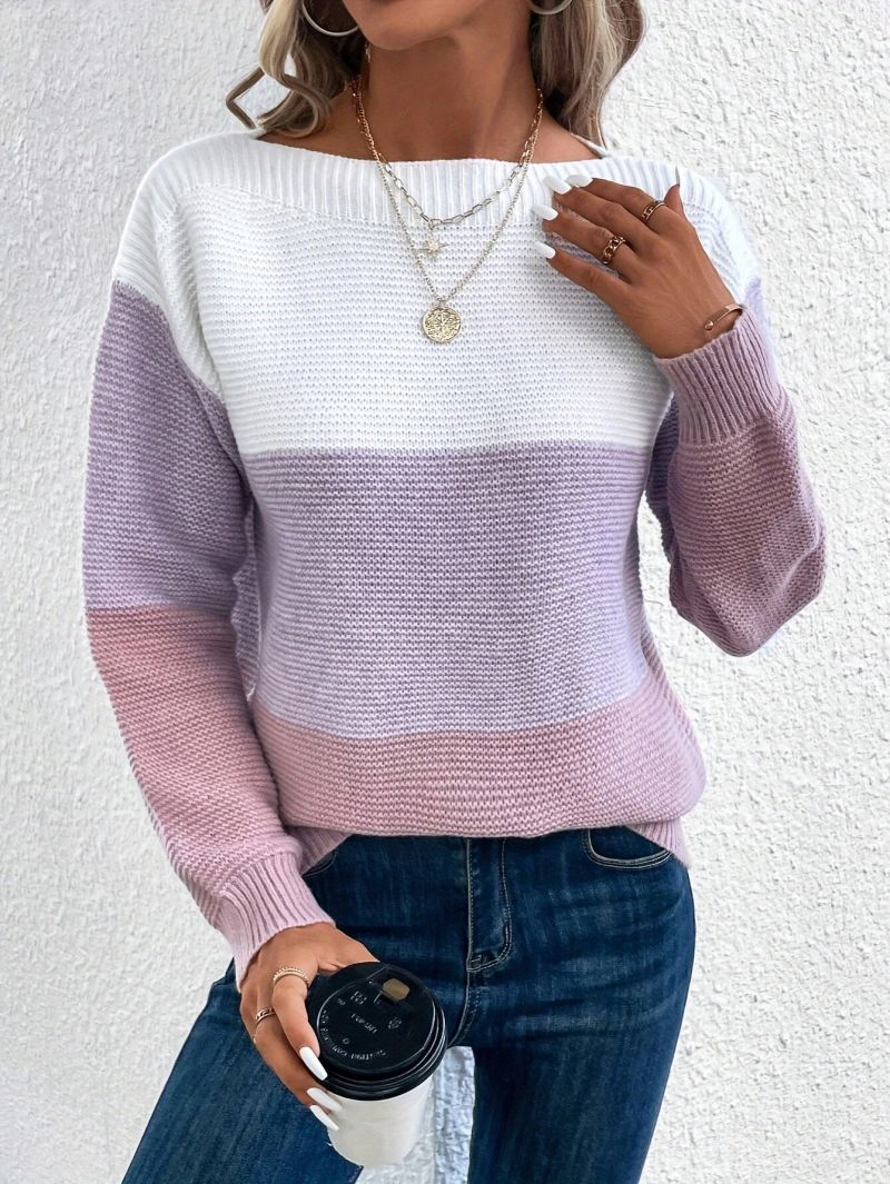 Anna | Stylowy Sweter Damski z Wieloma Blokami Kolorów