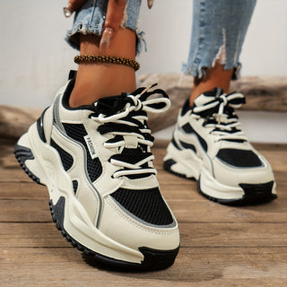 Alicja | Damskie masywne sneakersy sznurowane