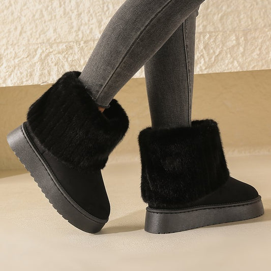 Magdalena | Damskie wsuwane buty z futerkiem