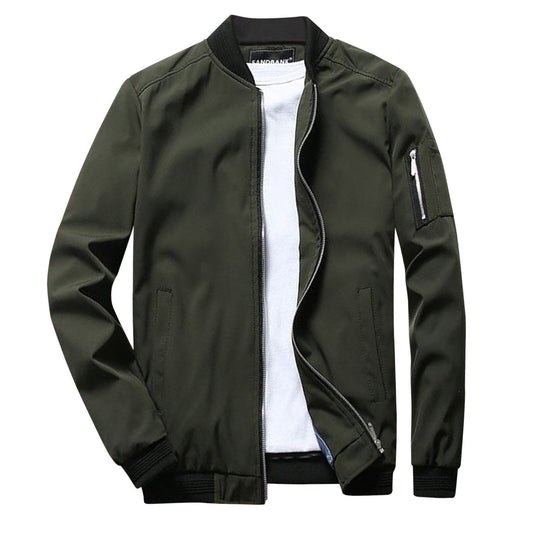 Zygmunt | Męska Casualowa Kurtka Bomber z Zamkiem