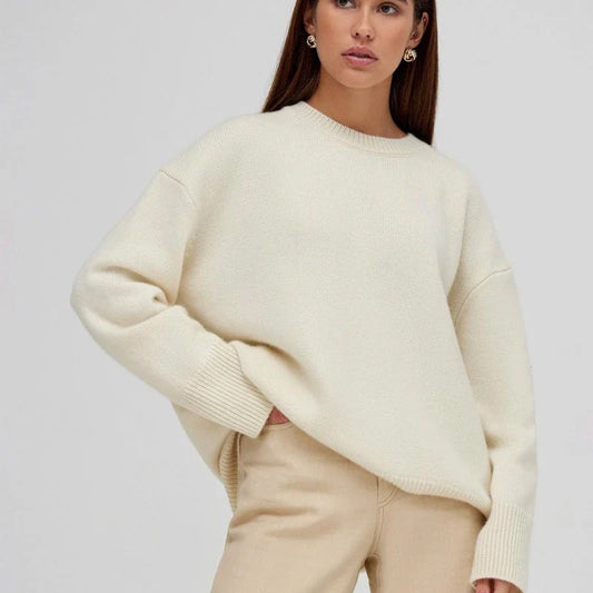 Dorota | Klasyczny damski sweter oversize z okrągłym dekoltem
