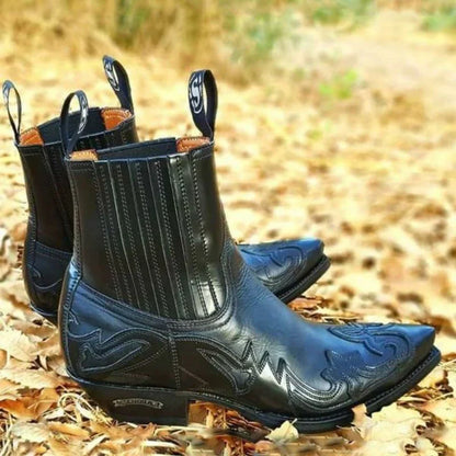 Patryk | Męskie Klasyczne Botki Western za Kostkę