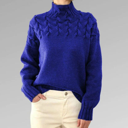 Lidia | Damski sweter z warkoczowym splotem