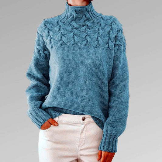 Lidia | Damski sweter z warkoczowym splotem