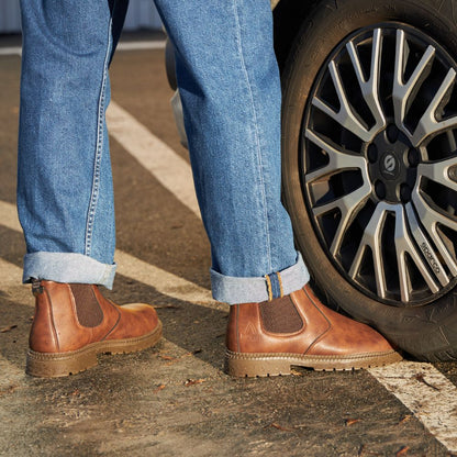 Ludwik | Męskie modne botki Chelsea na slip-on