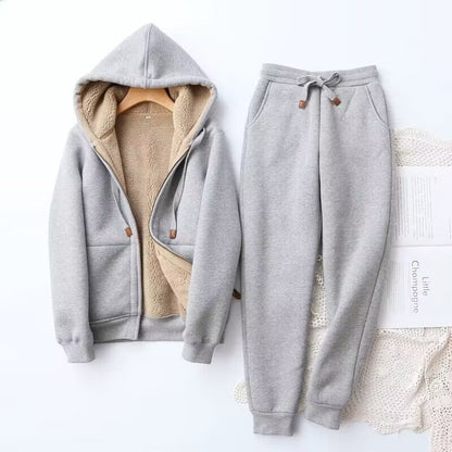 Lucyna | Damski Codzienny Zestaw z Bluzy Rozpinanej i Spodni Jogger