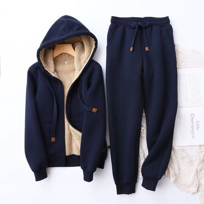 Lucyna | Damski Codzienny Zestaw z Bluzy Rozpinanej i Spodni Jogger