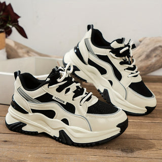 Alicja | Damskie masywne sneakersy sznurowane