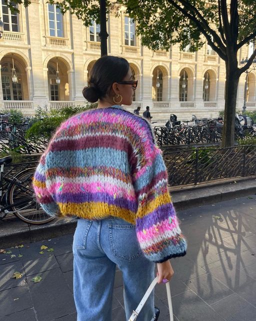 Dorota | Kobieta Oversized Wzór Dzianiny Zimowy Kardigan