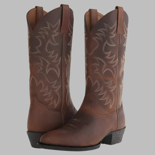 Emanuel | Męskie Tłoczone Kowbojki w Stylu Western